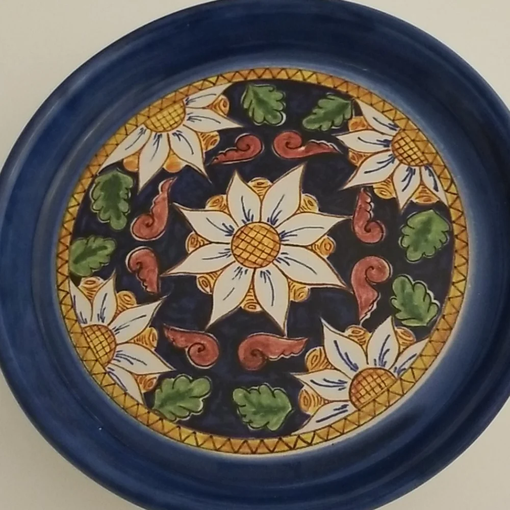 Artigianato Italiano/Italy Floral art Trinket tray, saucer, Ashtray - Picture 3 of 7